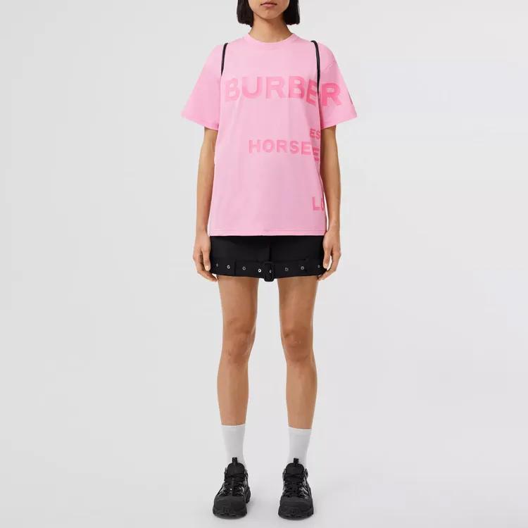 Burberry T Shirt Women's Geranium Pink (Unisex) T-Shirts 80546511