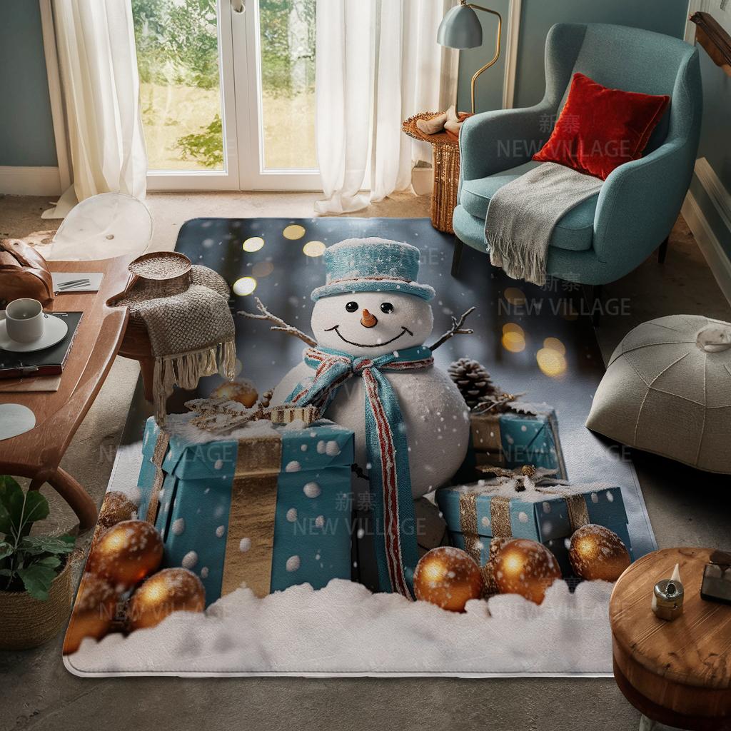 House Entrance Carpet Home Door Mat Living Room Bath Foot Bathroom Non-slip Water Absorption Rugs Bath Merry Christmas Winter