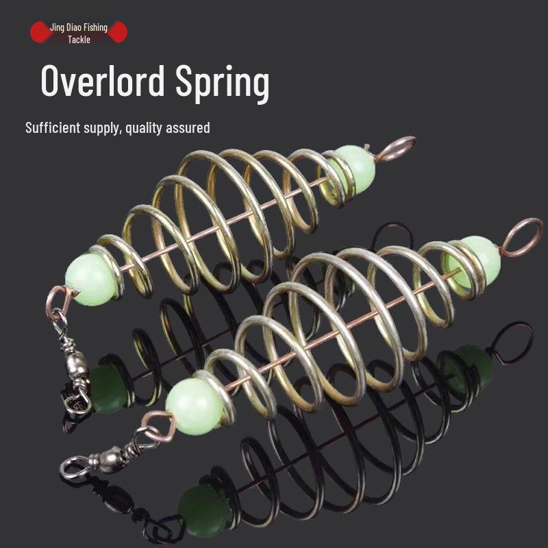 

Пружинний тримач для вудки зі світловідбиваючими намистинами та подвійним гачком-годівницею для поплавкової та донної риболовлі Spring Bait Cage