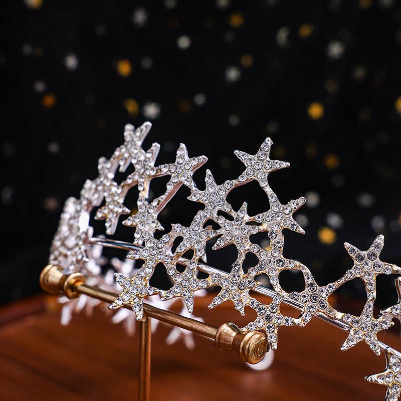 Silver Color Crystal Crown Tiara Party Rhinestone Prom Diadem Crown For Women Bridal Wedding Hair Accessories Jewelry Crown Gift