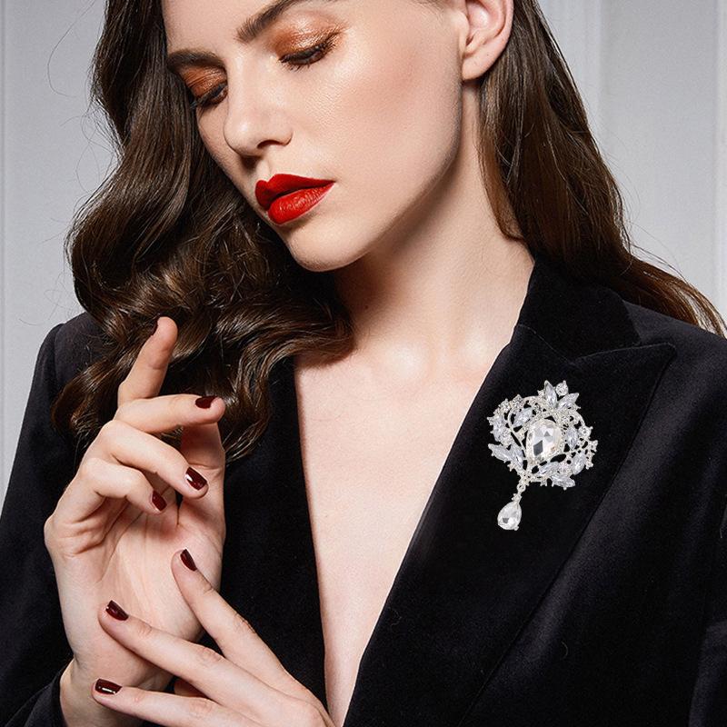 Fashion Retro Teardrop Brooch Bridal Brooch Party Banquet Wedding Pin Jewelry