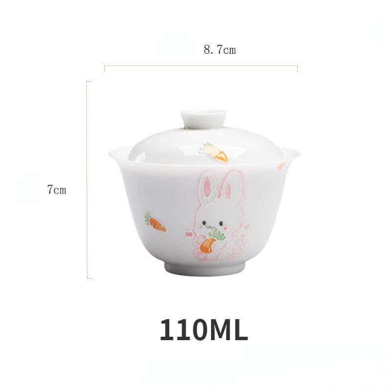 Japonská ručně malovaná konvice na čaj Moe Rabbit, zvedací hrnec, domácí bílá porcelánová bublinková konvice na čaj s kuličkovým otvorem, filtr, kung-fu čajová sada