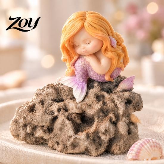 Healing Gifts for Teenage Girls Sleeping Mermaid Figurine, Resin Cute Statue, Mini Ornament Desktop, Compact Car Interior, Fish Tank Micro Landscape