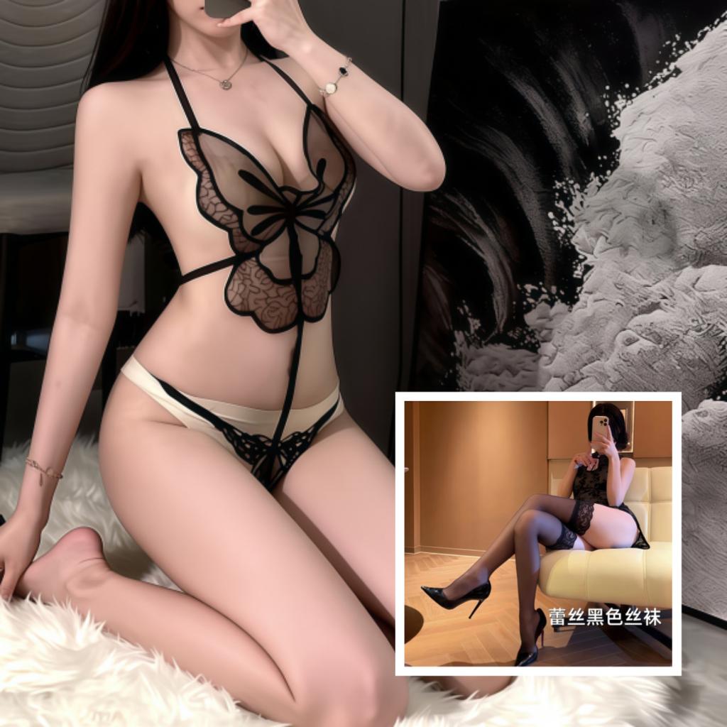Sex Underwear Passion Temptation Mood Butterfly Hollow Free Sexy Perspective Robe Suit Women