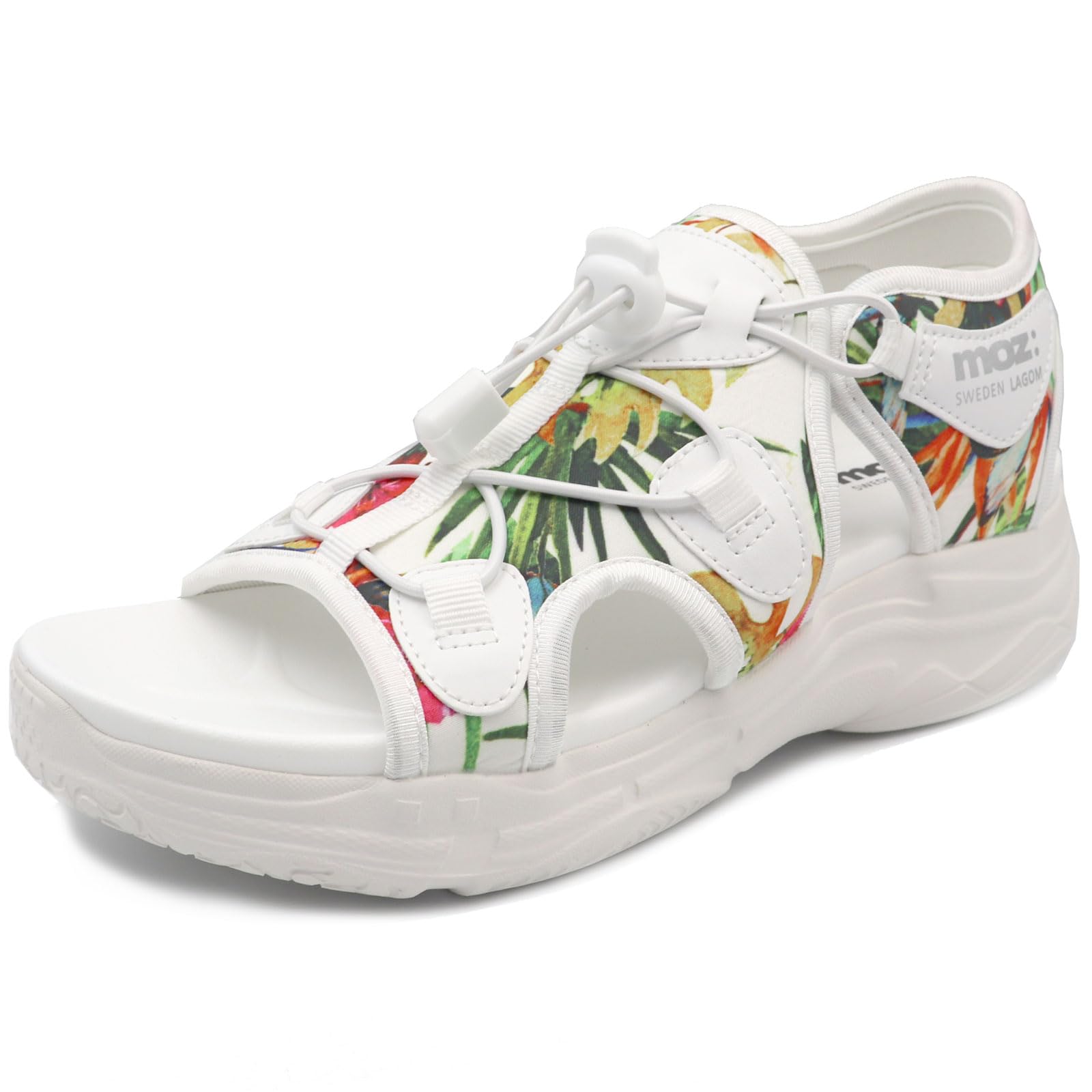 

Босоножки на платформе MZ51102 Белый x Узор LL [Moz Sweden] Женские