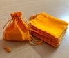 10 Pc 10x11 Cm Raw Silk Jewelry Pouch Bag with Tassle Drawstring Zari Border, Wedding Favor Party Favour, Gift Bag Jewellery  ORANGE