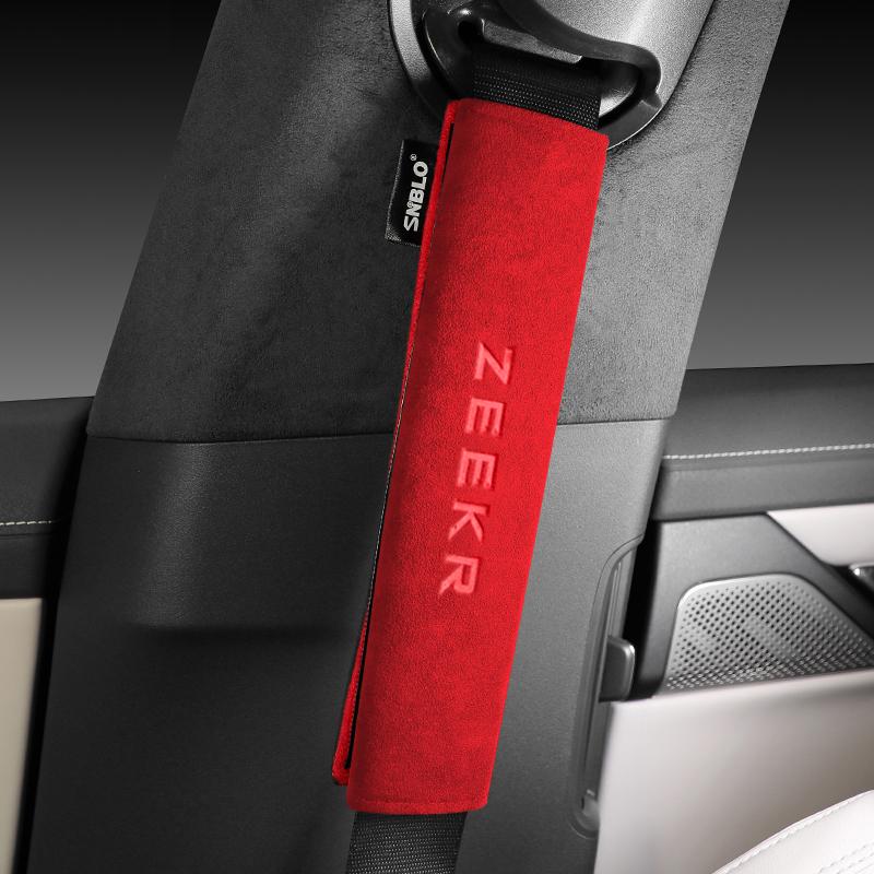 For ZEEKR 001 007 009 Seat Interior Accessories Car Safety Belt Cover Shoulder Alcantara Suede Protector Styling 2024 2023 2022