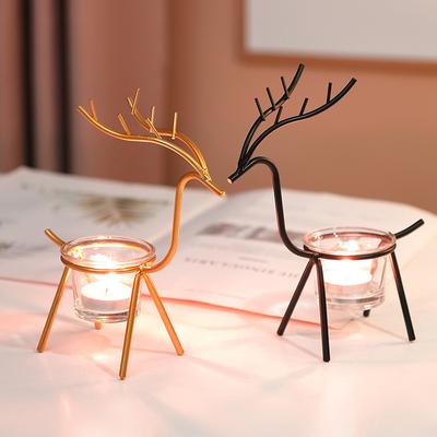 Candelabro Moderno de Ferro Romântico Retrô Doméstico Hotel Mesa Ins Velas de Natal Decoração Suportes de Velas Enfeites