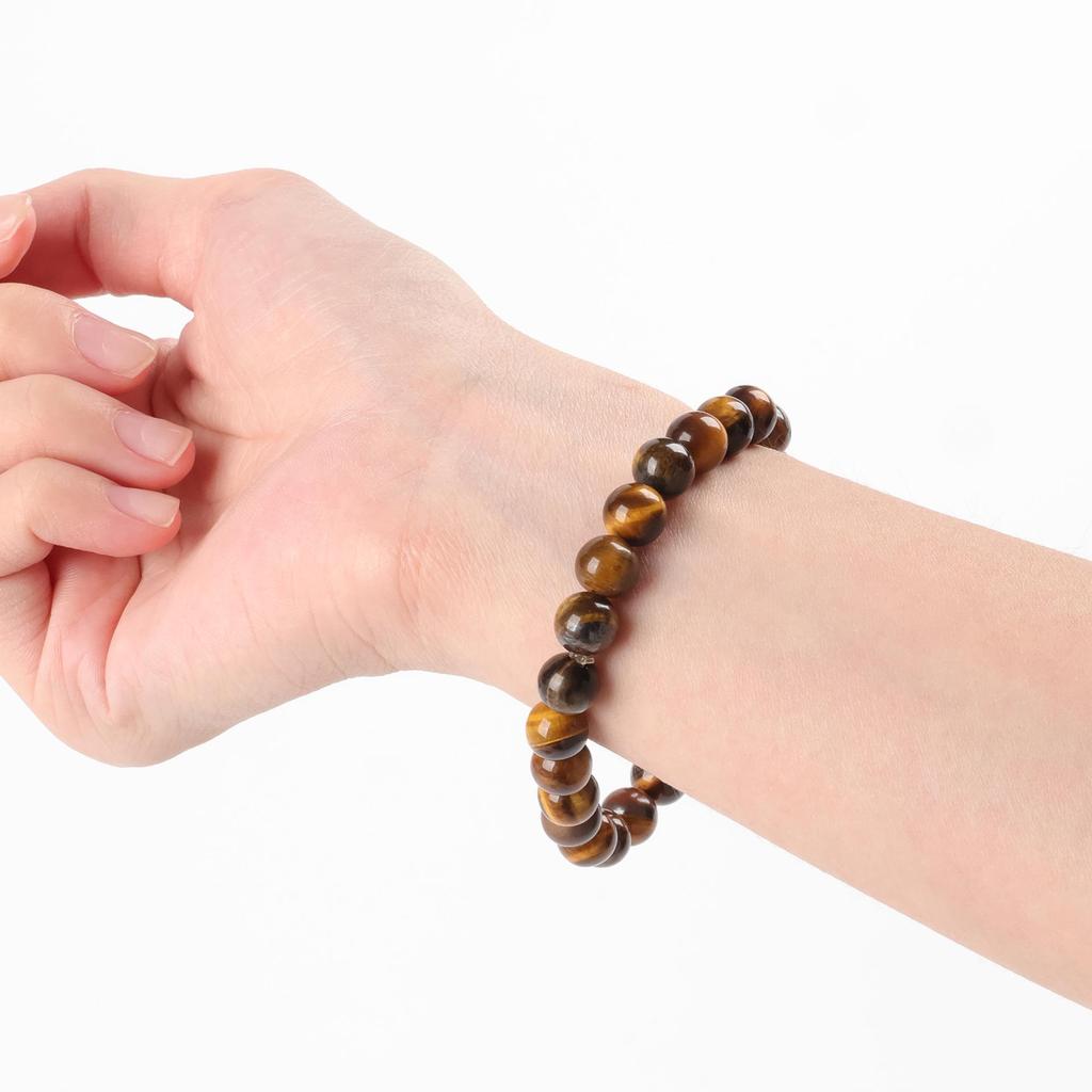 Trendy Natural Stone Bracelet for Girls - Smooth 6-10mm Round Beads