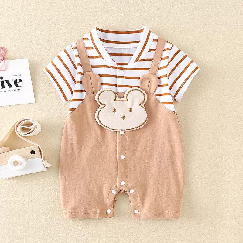 

Дитячий ромпер у корейському стилі: Модний комбінезон з довгим рукавом на весну та осінь (6-12 місяців) 0-3 months 55-63cm