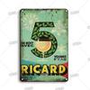 INEED Ricard Beer Retro Placă de metal Poster Poster de perete Vintage Placă de tablă Placă decorativă de perete Bar Pub Placă Accesorii decor