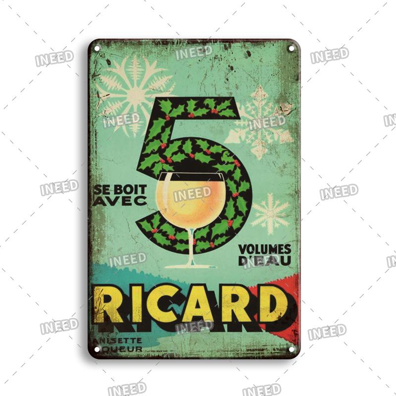 INEED Ricard Bira Retro Metal Tabela Poster Vintage Duvar Posteri Teneke Tabela Dekoratif Duvar Plakası Bar Pub Plak Dekor Aksesuarları