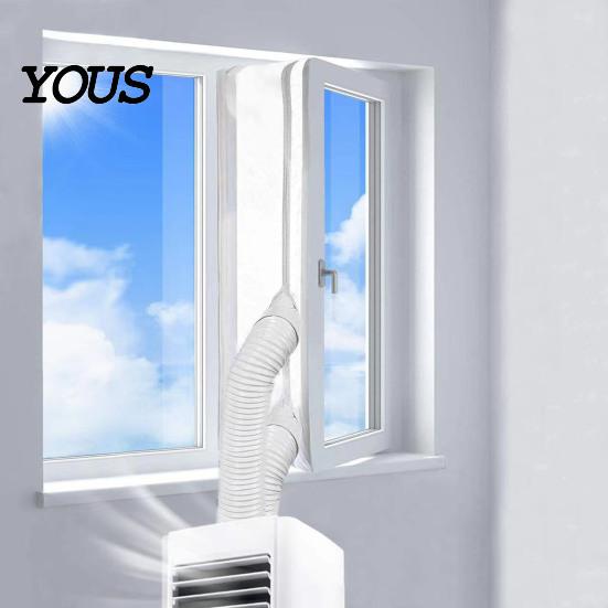 Window Air Conditioner Kit Seal Cloth for Portable AC, Adjustable No Drill Vent Kit, Fabric Cover Sliding