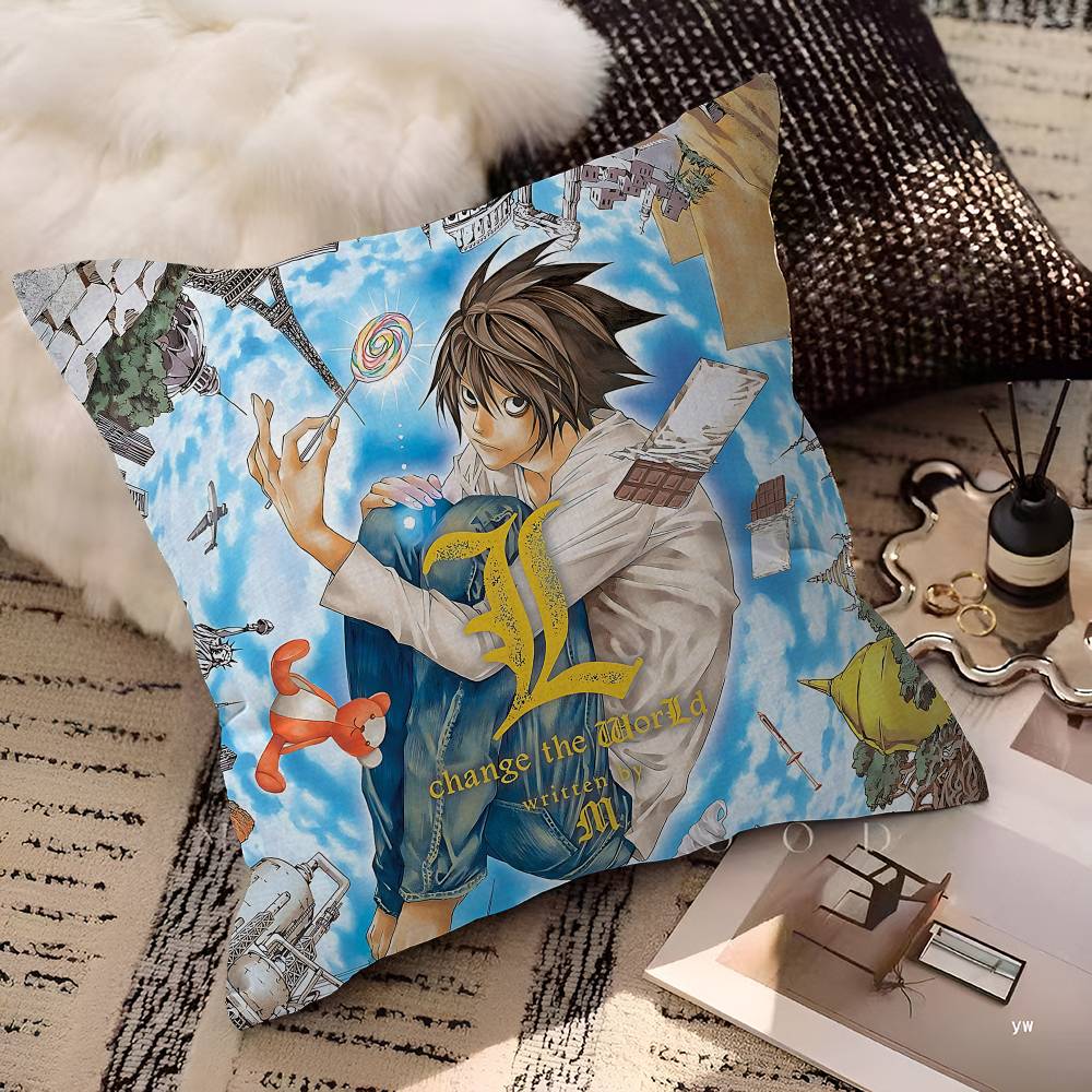 Anime-Kissen mit Todesbotschaft – Geschenkidee für Zuhause, Büro oder Schlafzimmer – Sofakissen, Autokissenbezug