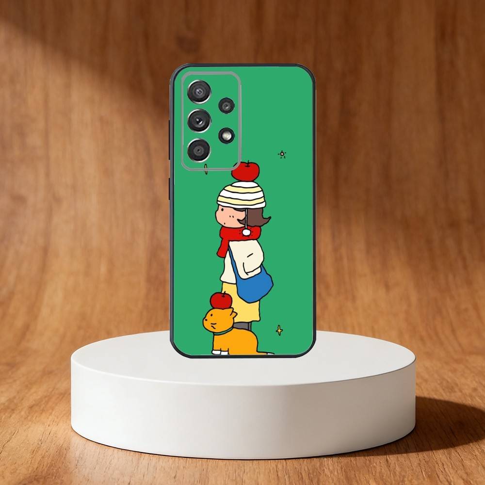 Cute Cartoon Couple Phone Case For Samsung S25,S24,S21,S22,S23,S30,Ultra,S20,Plus,Fe,Note,10,9,5G Black Cover