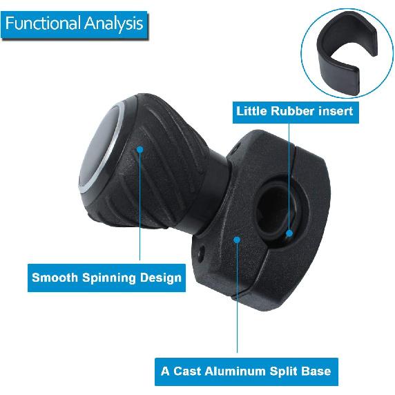 Ketofa Universal 77700-01540 Steering Wheel Spinner Knob For Kubota Tractors, Black, Polyurethane, 1.25 Inches, Tractor Steering Wheel Accessory