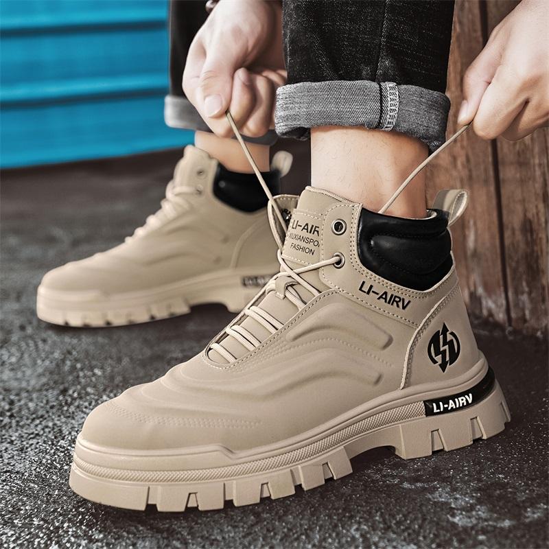 Fashion CYYTL Winter Mens Boots Ankle Casual Shoes Leather Cowboy Combat Tactical Motorcycle Chelsea Work Outdoor Hiking Designer Luxury