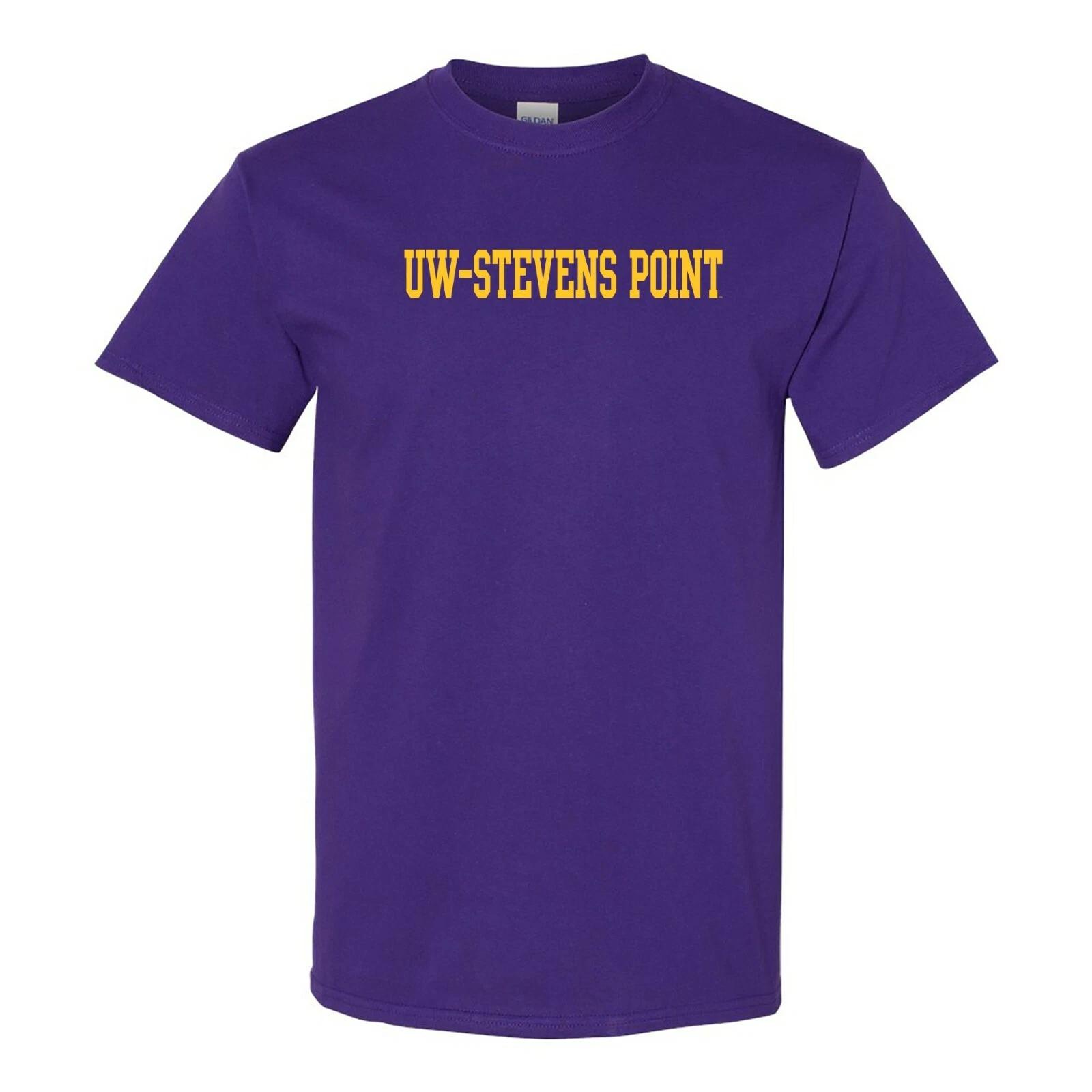 Wisconsin-Stevens Point Pointers Basic Block Short Sleeve T-Shirt - Purple S