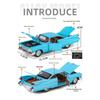 1/32 Cool Cadillac Big Rocket Alloy Model Car, High-quality Alloy Car Toys, Exquisite Decorations, Christmas Gifts