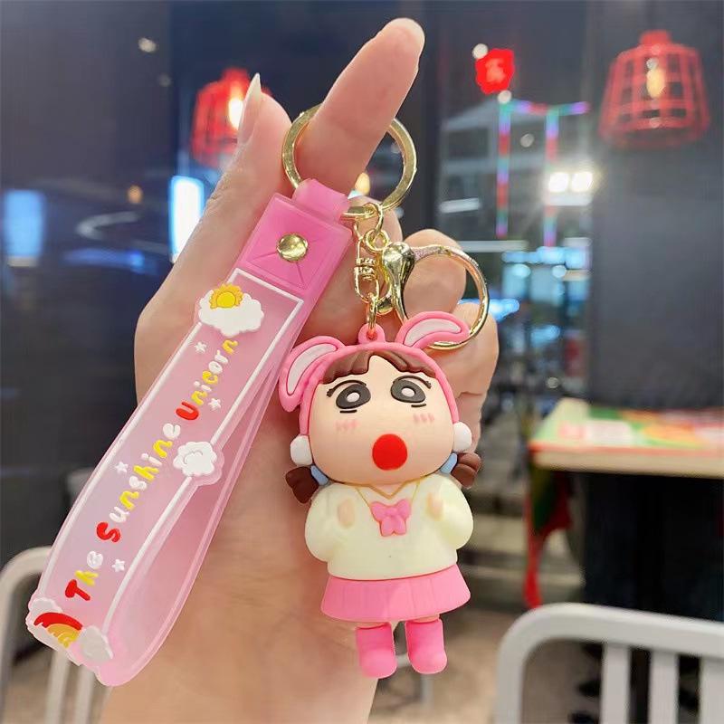 Funny Cross-dressing Crayon Xiaoxin Cute Keychain Couple Car Personalized Keychain Creative Schoolbag Pendant
