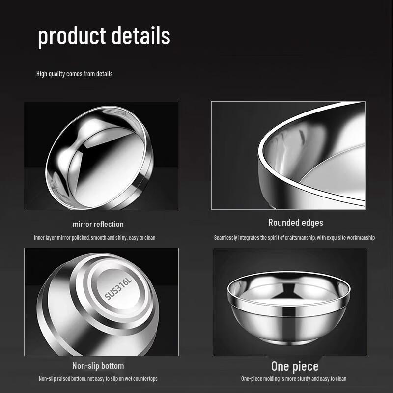 Saint-Erdun 316 Stainless Steel Double-Layer Insulated Bowl