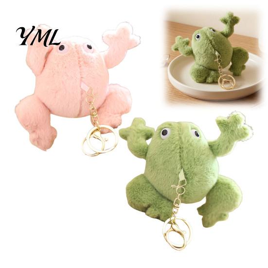 Cute Gift for Frog Lovers Plush Keychain, Soft Stuffed Animal Pendant with Raised Paw, Cartoon Small Plushie Bag Charm Backpack, Mini Doll Kids Adults