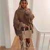 2024 Autumn Women's Semi-High Neck Loose Thick Sweater