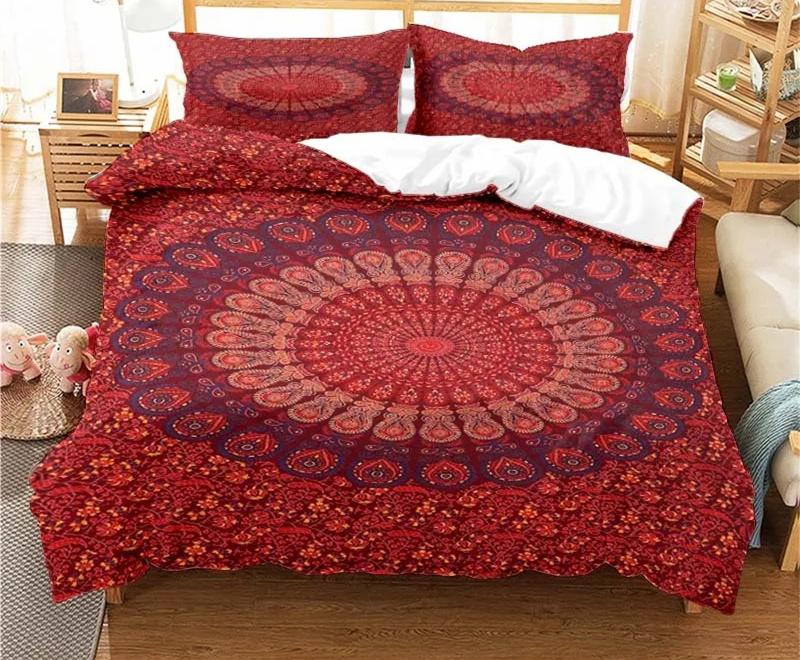 Bohemian Psychedelic Mandala Vzor Povlečení Set pro Dospělé Dětské Povlečení Set Přikrývka s 1 Přikrývkou 2 Povlaky na Polštáře