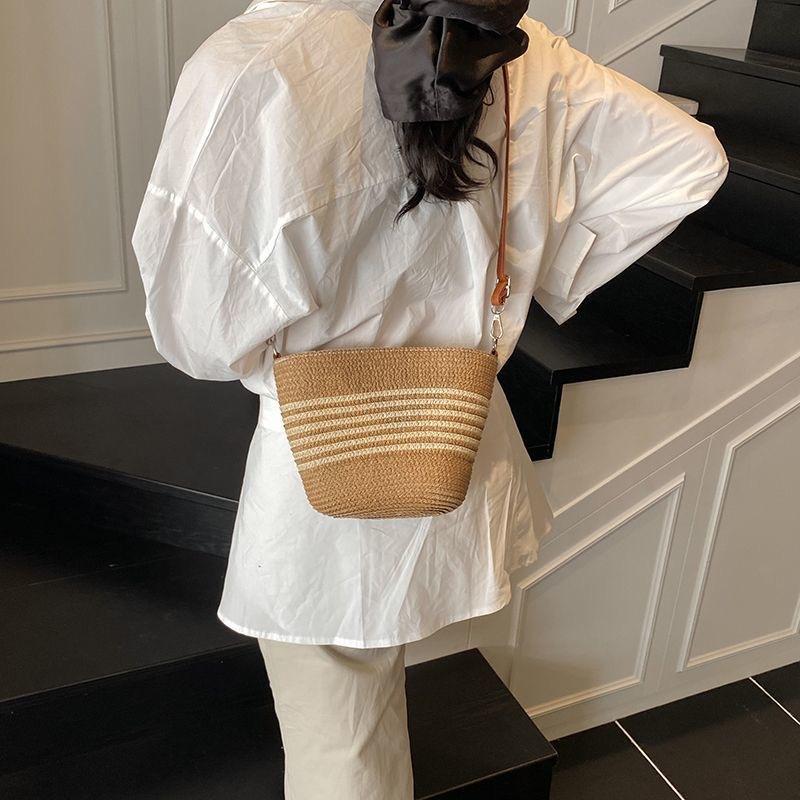 Sommer super angesagt Mini kleine Tasche Damen Neu Vielseitig Umhängetasche Stroh gewebt High-End Meeresstrand Handy Tasche
