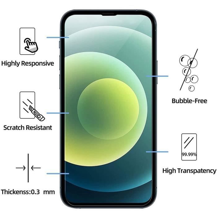 Protection d'écran en verre trempé E.F.CONNECTION pour iPhone 13 mini - Lot de 2 - Résistance 9H - 0,33mm