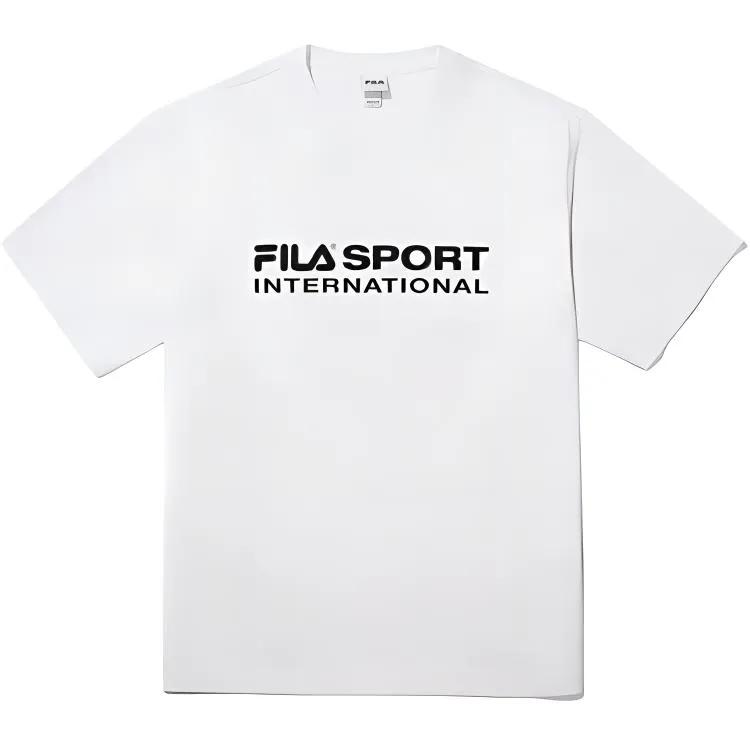 FILA T-Shirts Unisex White Crew Neck Moderate Straight Fit (Unisex) T-Shirts FS2RSG2132X OWH