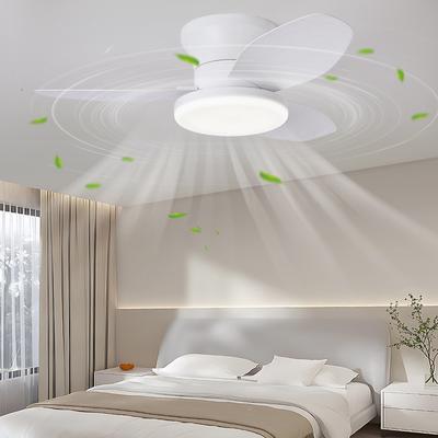 Remote Control Six-speed Variable-lighting Three-color Changing Light Nordic Bedroom Ceiling Fan Lamp