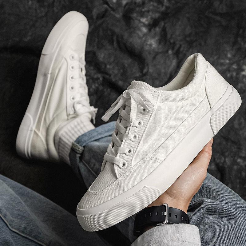 

Маленькие белые туфли летние чисто белые парусиновые туфли мужские кеды низкие дышащие тканевые туфли пара универсальные удобные повседневные белые туфли 44 male code