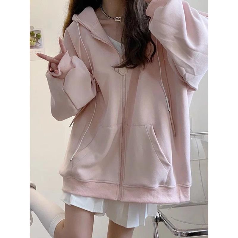 Jimo Women's Hoodie Jacket, Autumn/Winter 2026, Warm Velvet Zipper Style