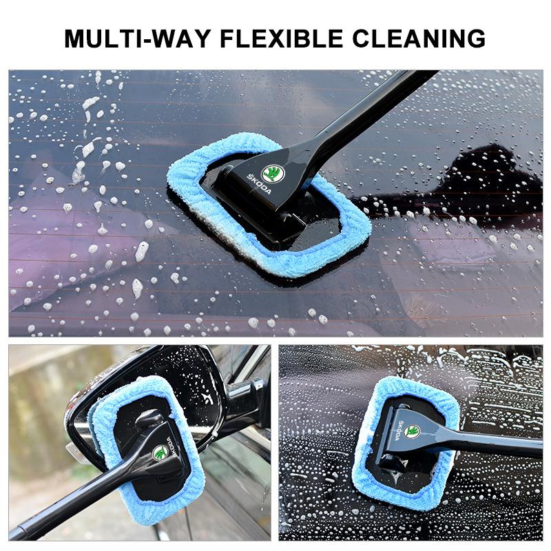 1Pcs Car Window Cleaner Brush Kit Windshield Cleaning Wash Tool For Skoda Octavia Superb Rapid Kodiaq Karoq Fabia Kamiq Roomster Citigo