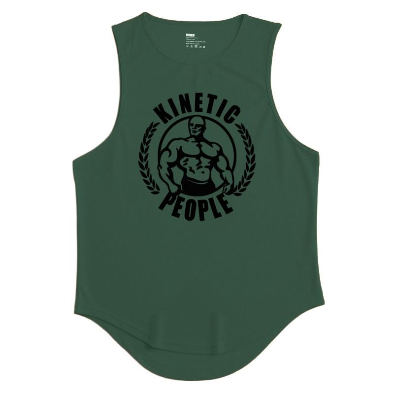 

Мужская спортивная майка-стрингер с мышцами, майка для фитнеса, спортивная рубашка Y BACK Racer, тренировочный жилет 3XL темно-зеленого