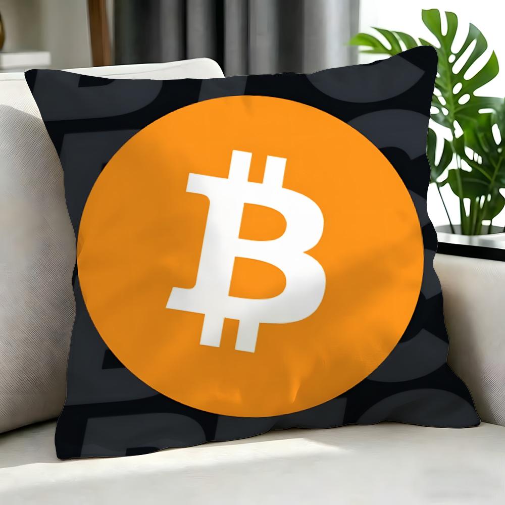 digital Bitcoin Cushion Cover Cushion Cover Set Pcs x x x Pillowcase Decorative Sofa Home Decor