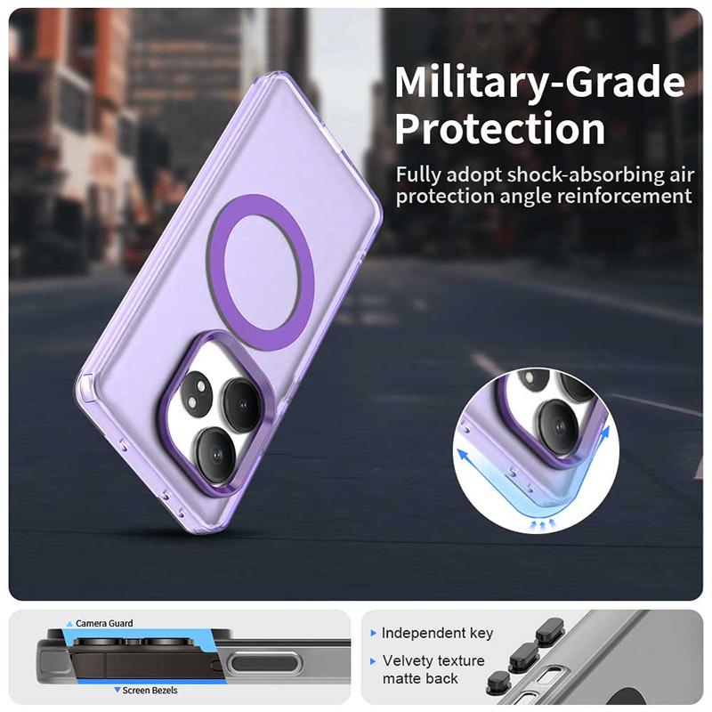 Shockproof Matte Translucent Phone Case For Realme GT6 GT 6T for Magsafe Wireless Charge Back Cover For Realme GT Neo 6 SE Cases