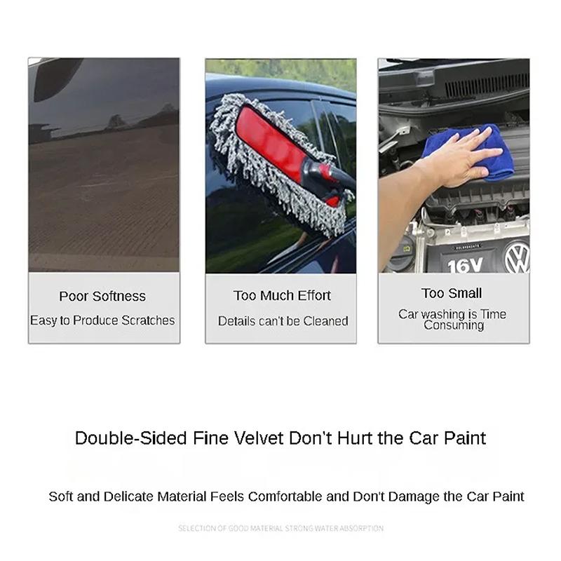 Double-Sided Plush Car Wash Gloves Wiping Car Imitation Wool Gloves Soft Thickened Car Cleaning Tools Portable Cleaning Supplies