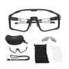 Cycling Sunglasses Polarized PC Clear Color Changing Windproof Sports Glasses with Interchangeable Black Lens Myopic