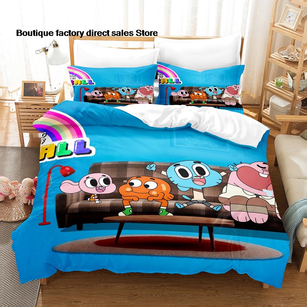 The Amazing World Of Gumball Bedding Set Duvet Cover Pillowcase For Kids Bedroom Decor Twin Full Queen King Size Bed Linen