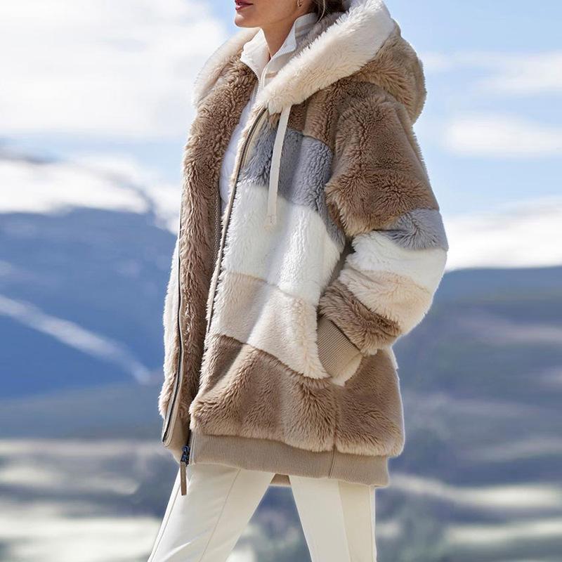 2025 Women's Autumn and Winter Loose Plush Multi-Color Hooded Jacket: Hot New Style.