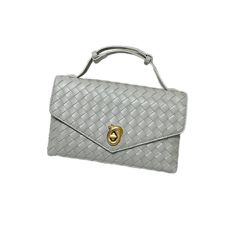 High-end Light Luxury Handbag Authentic Leather Hand-woven Bag 2025 Fashionable Cowhide Square