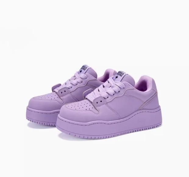 

Конфетный цвет маффин платформа белые туфли модный тренд одинарные туфли 2025 осень новинка универсальные спортивные туфли студенческие кеды 40 фиолетовый