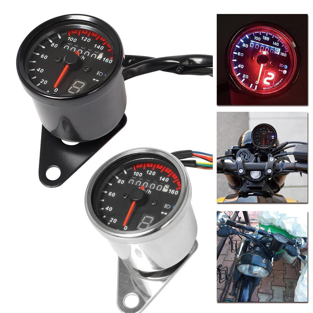 Motorcycle Led Dual Odometer Kmh Speedometer Gauge For Honda Kawasaki Suzuki Ktn чёрный
