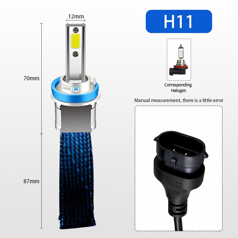 2Pcs Head Light Bulb For Chevrolet Malibu 2004-2012 2008 2009 2010 Hi Lo Beam Fog Bulb LED Headlight 30000LM H11 Auto Accessory