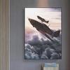 Vintage Flugzeuge Poster Kampfflugzeug Militärflugzeug Start Leinwandmalerei Druck Wandkunst Bild Büro Wohnzimmer Heimdeko