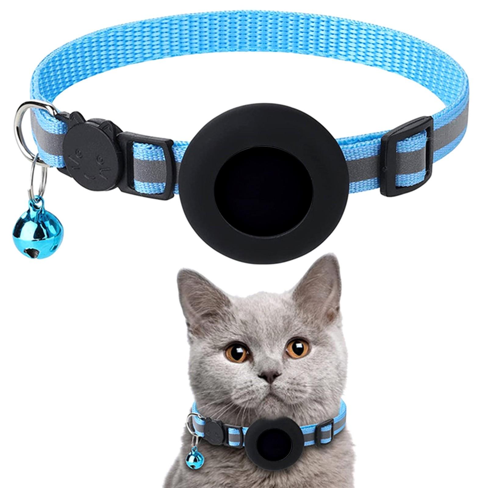 

Ошейник для кошек Светоотражающий ошейник для кошек с держателем AirTag и колокольчиком для девочек и мальчиков One Size