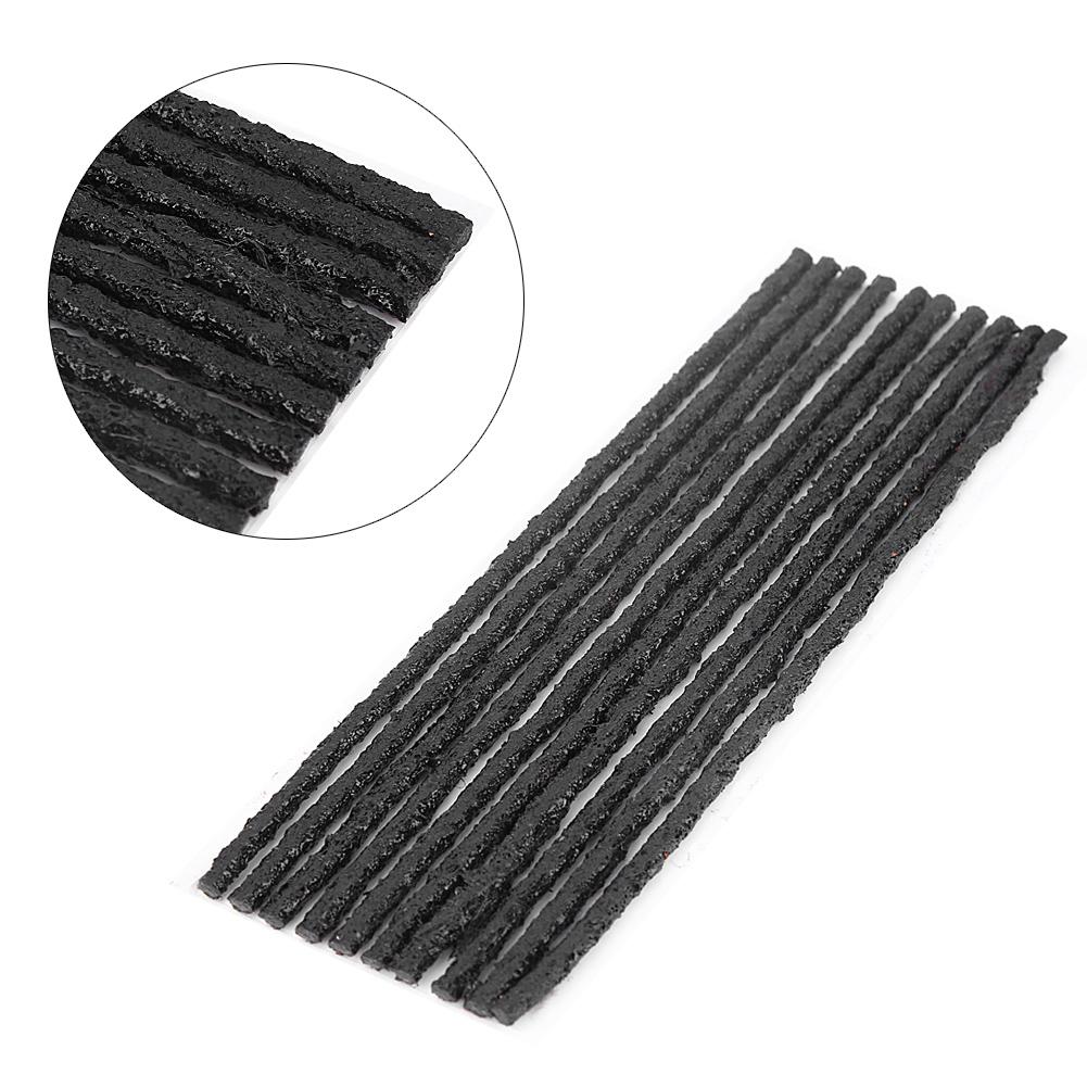 50pcs Black Tubeless Tyre Tire Puncture Repair Seal Rubber Strips Car Motorcycle 200*3.5mm