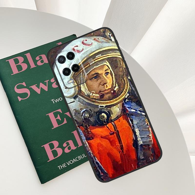 Yuri Gagarin Y Laika Fodral För Oppo A15 A16 A17 A52 A72 A76 A96 A54 A74 A94 A54S A57S A58 A78 A98 A57 A77 Skydd